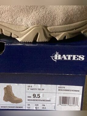 Bates GX-8 8" Safety Toe Zip Boots in Desert
